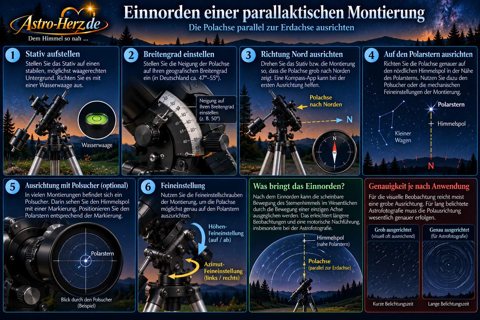 anleitung parallaktisch ausrichten