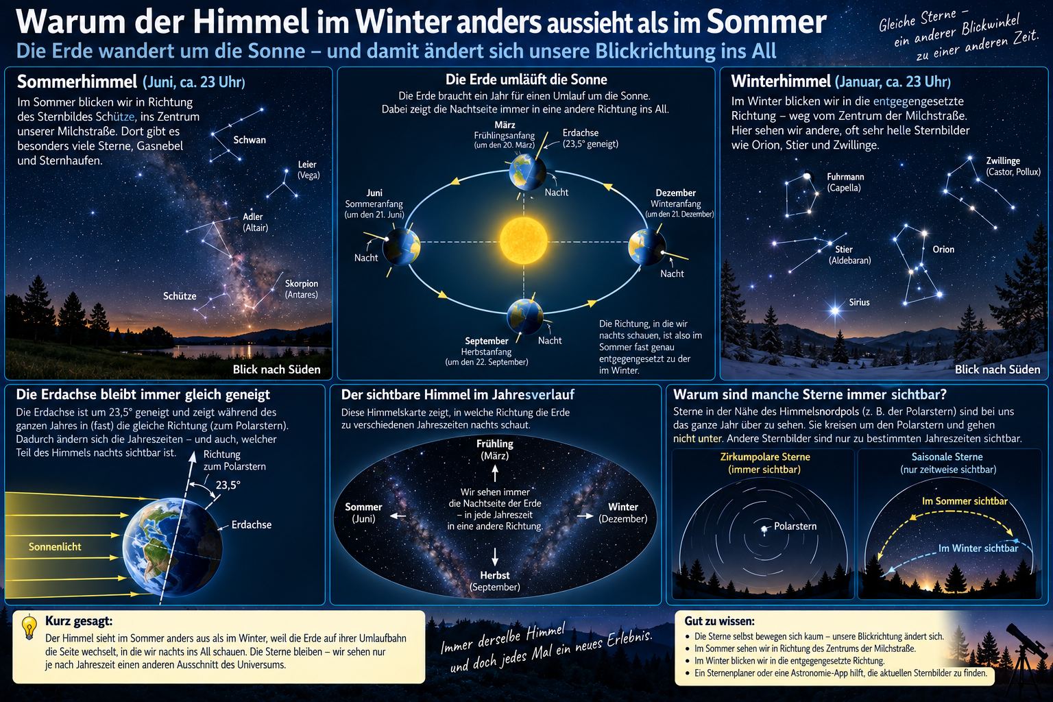 sterne am himmel im winter