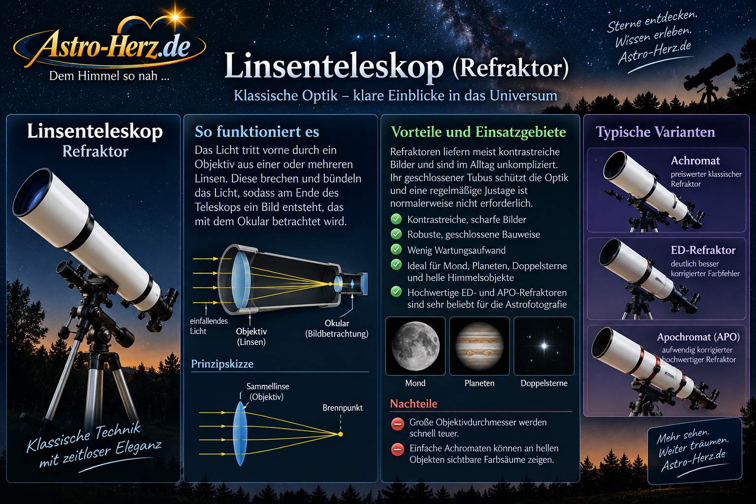 refraktor linsenteleskop details